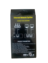 RJ45 Gigabit Network Splitter Adapter 1 to 2 (1000Mbps, USB Type-C Powered)