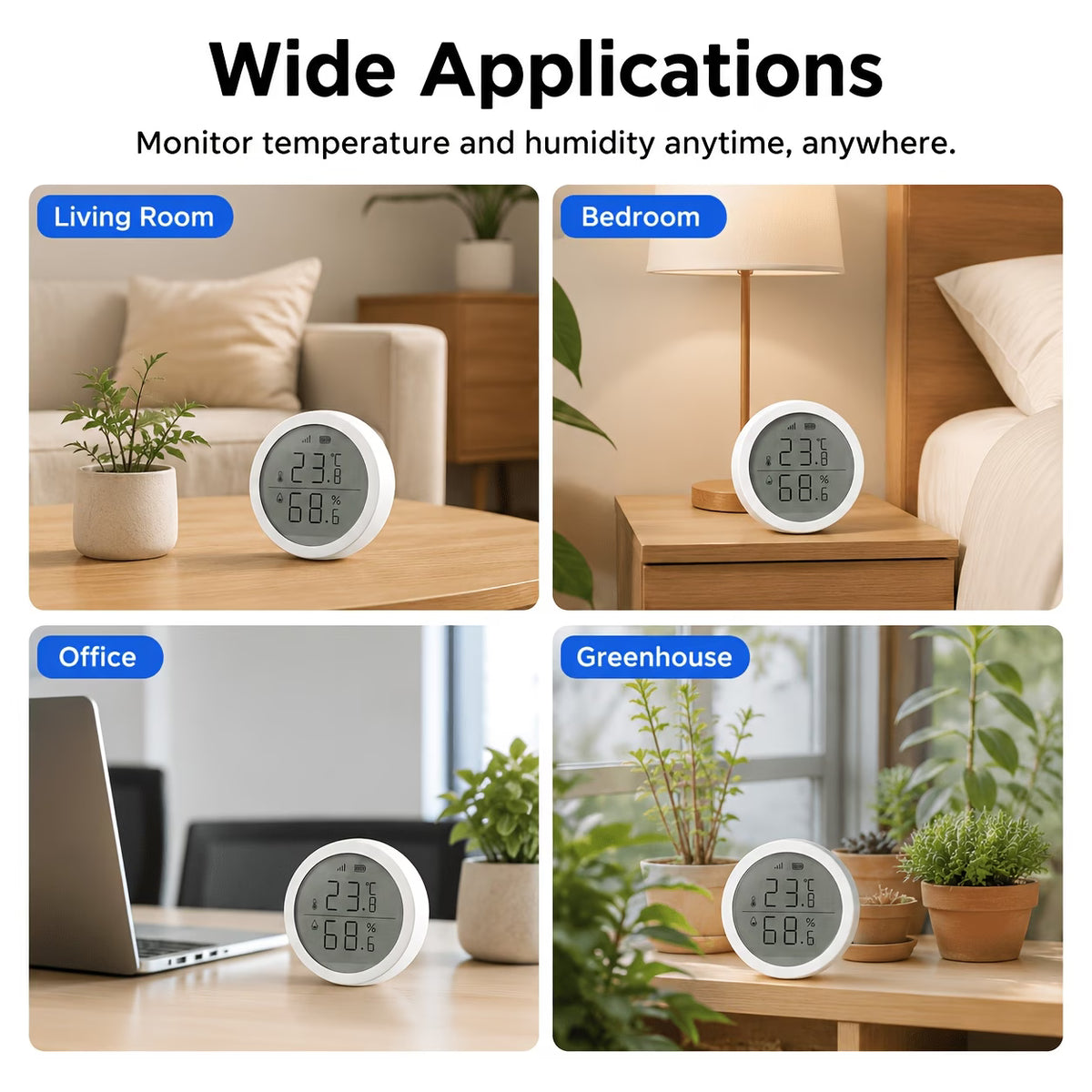 Tuya Digital LCD Indoor Zigbee Temperature &amp; Humidity Sensor