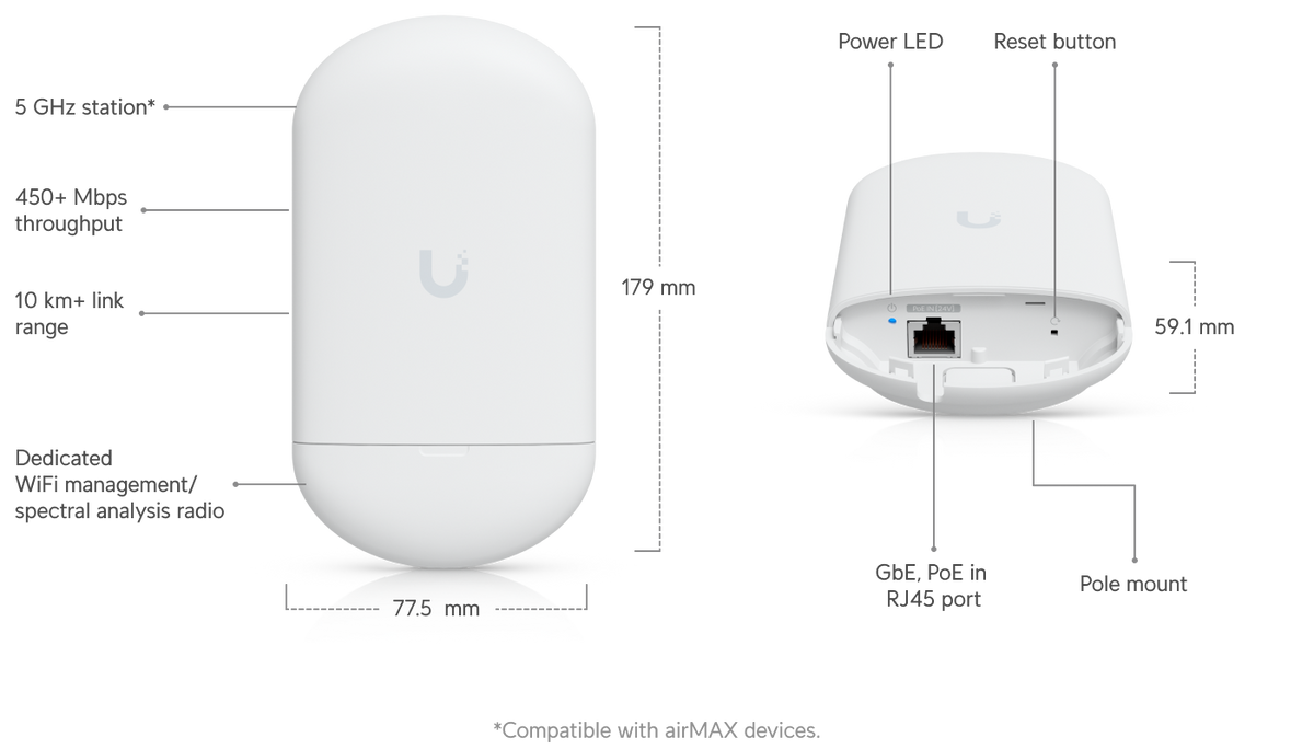 Ubiquiti NS-5ACL NanoStation 5AC Loco, 5GHz, 13dBi